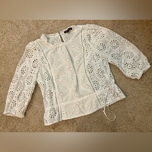 Womens white mid sleeve blouse